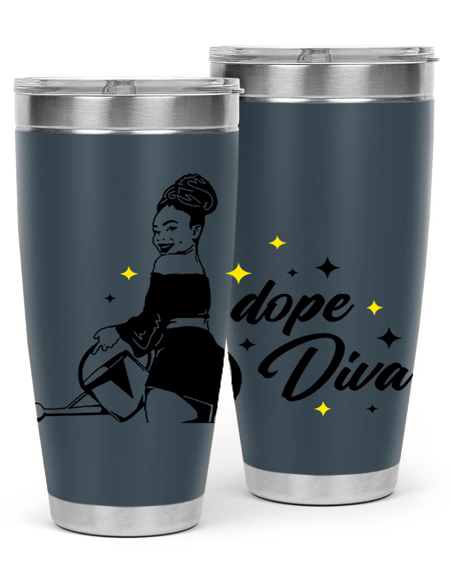 Dope Diva 4# Tumbler in stainless steel with a stylish design, perfect for keeping drinks hot or cold.