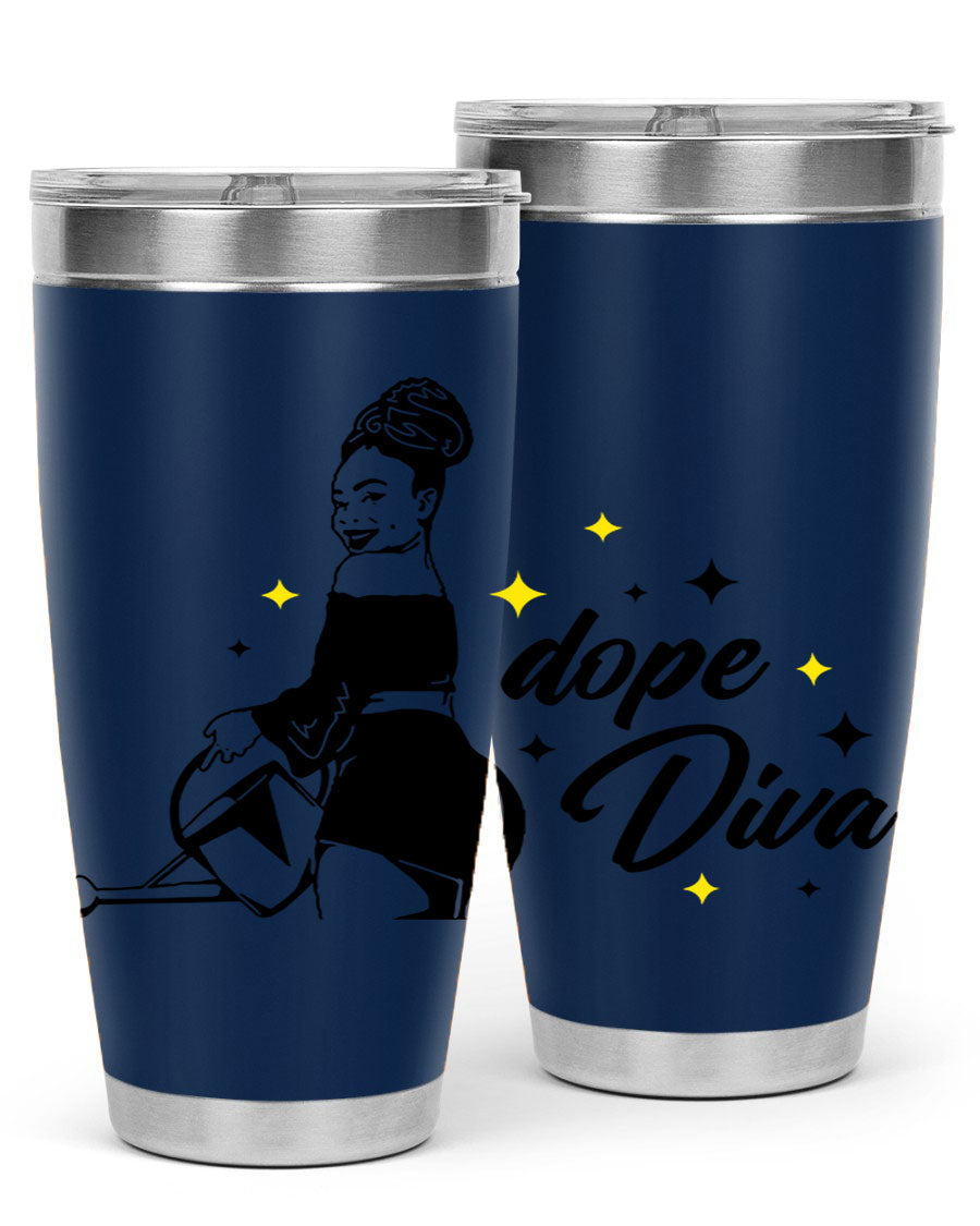 Dope Diva 4# Tumbler in stainless steel with a stylish design, perfect for keeping drinks hot or cold.