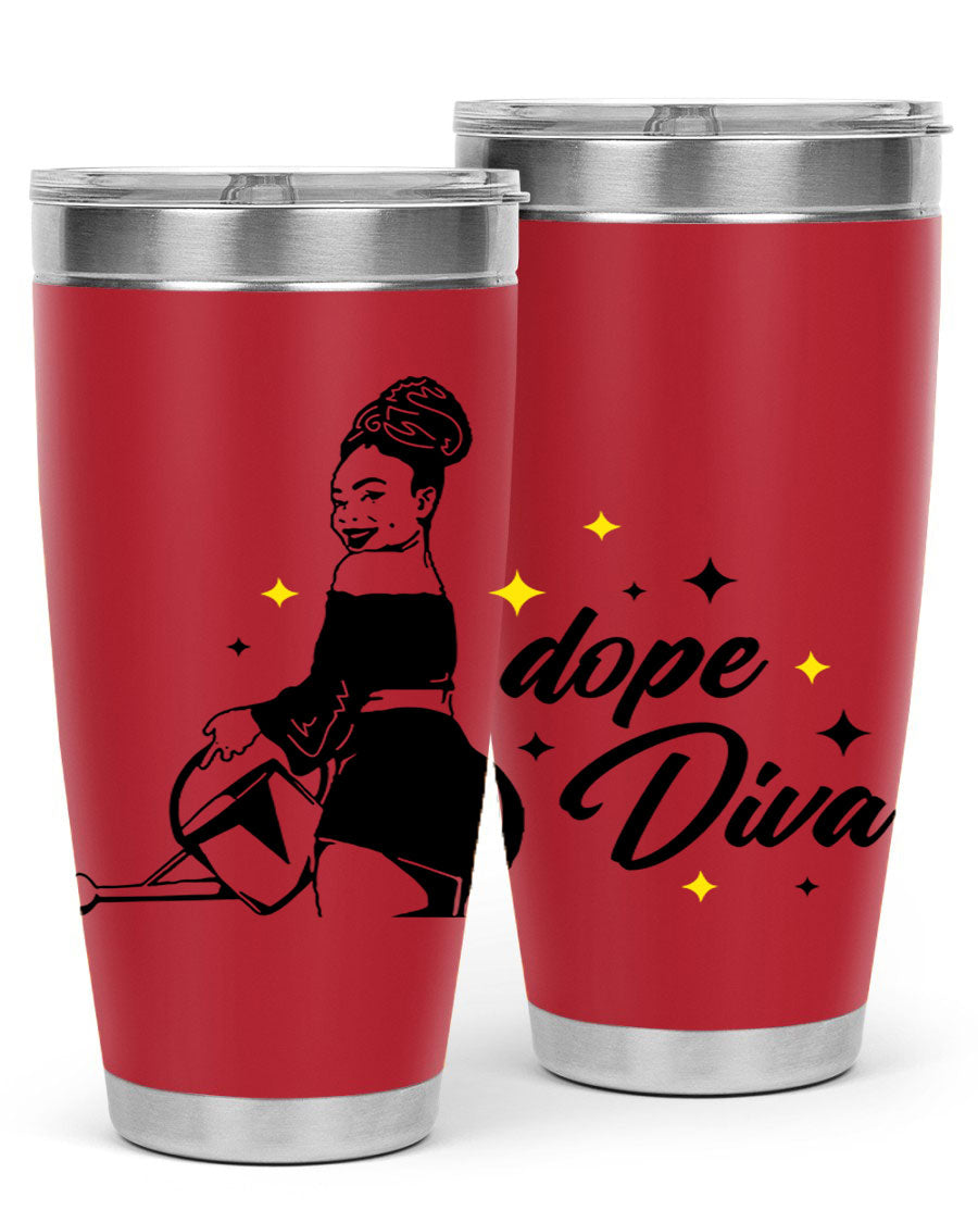 Dope Diva 4# Tumbler in stainless steel with a stylish design, perfect for keeping drinks hot or cold.