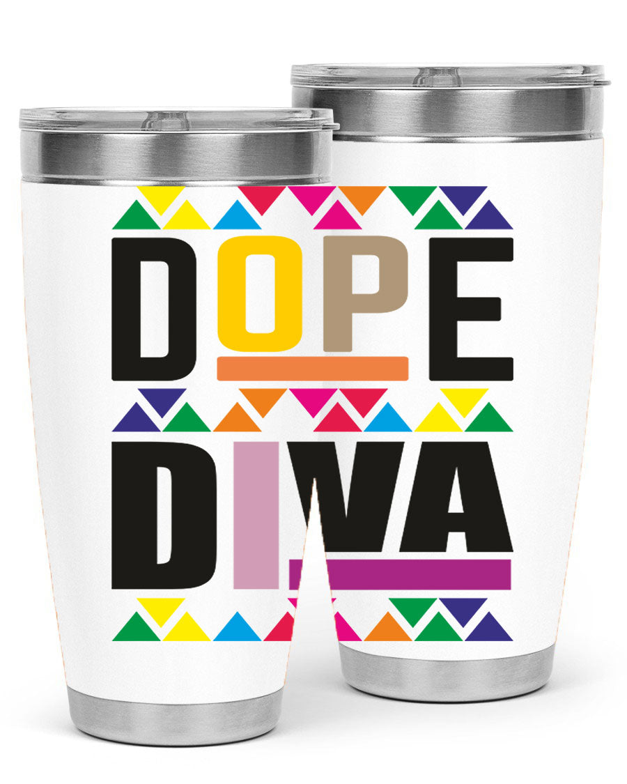 Dope Diva Cotton Tank featuring bold black words and phrases, perfect for casual wear.