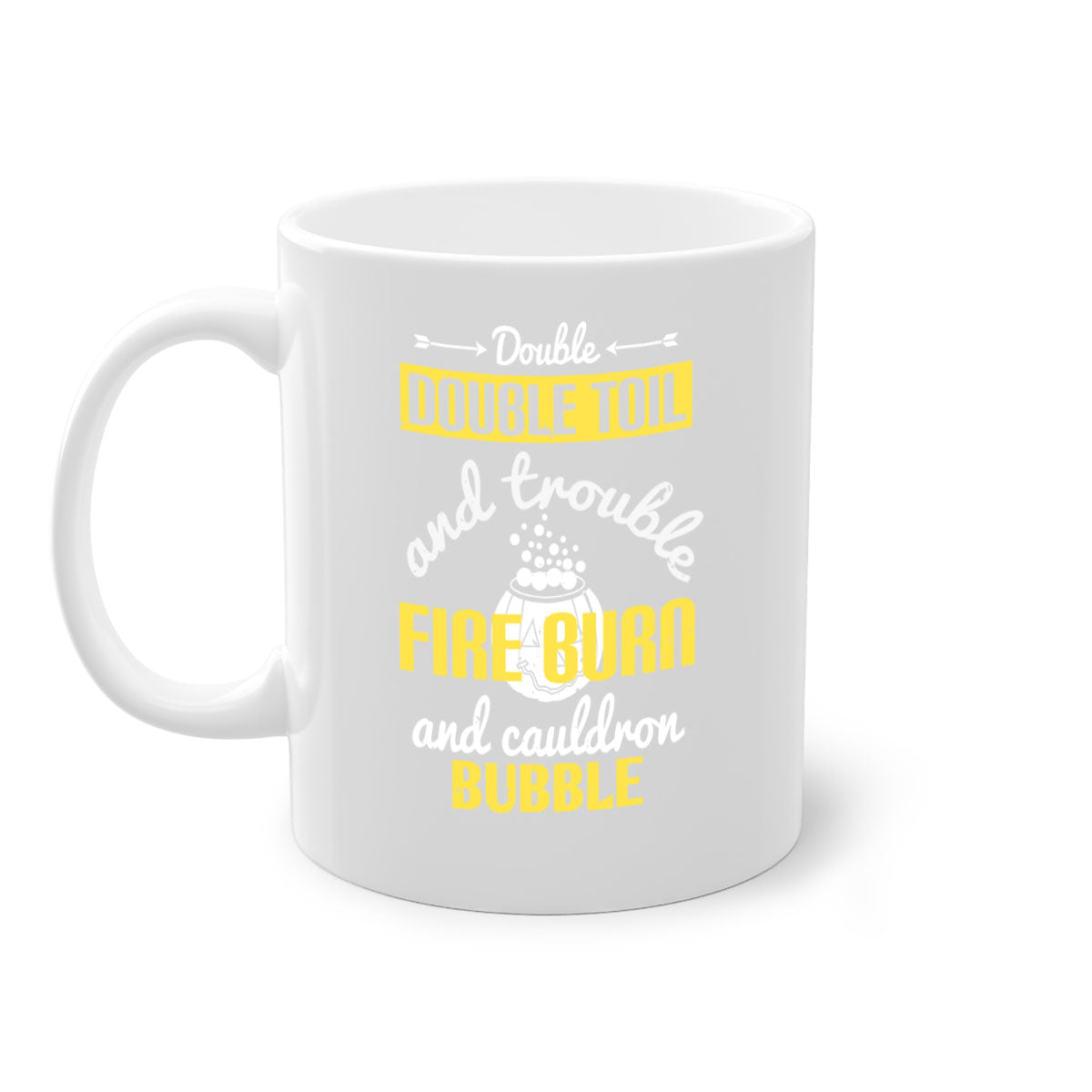 Double double toil and 115# Halloween Mug with colorful handle and glossy finish, perfect for coffee and tea lovers.