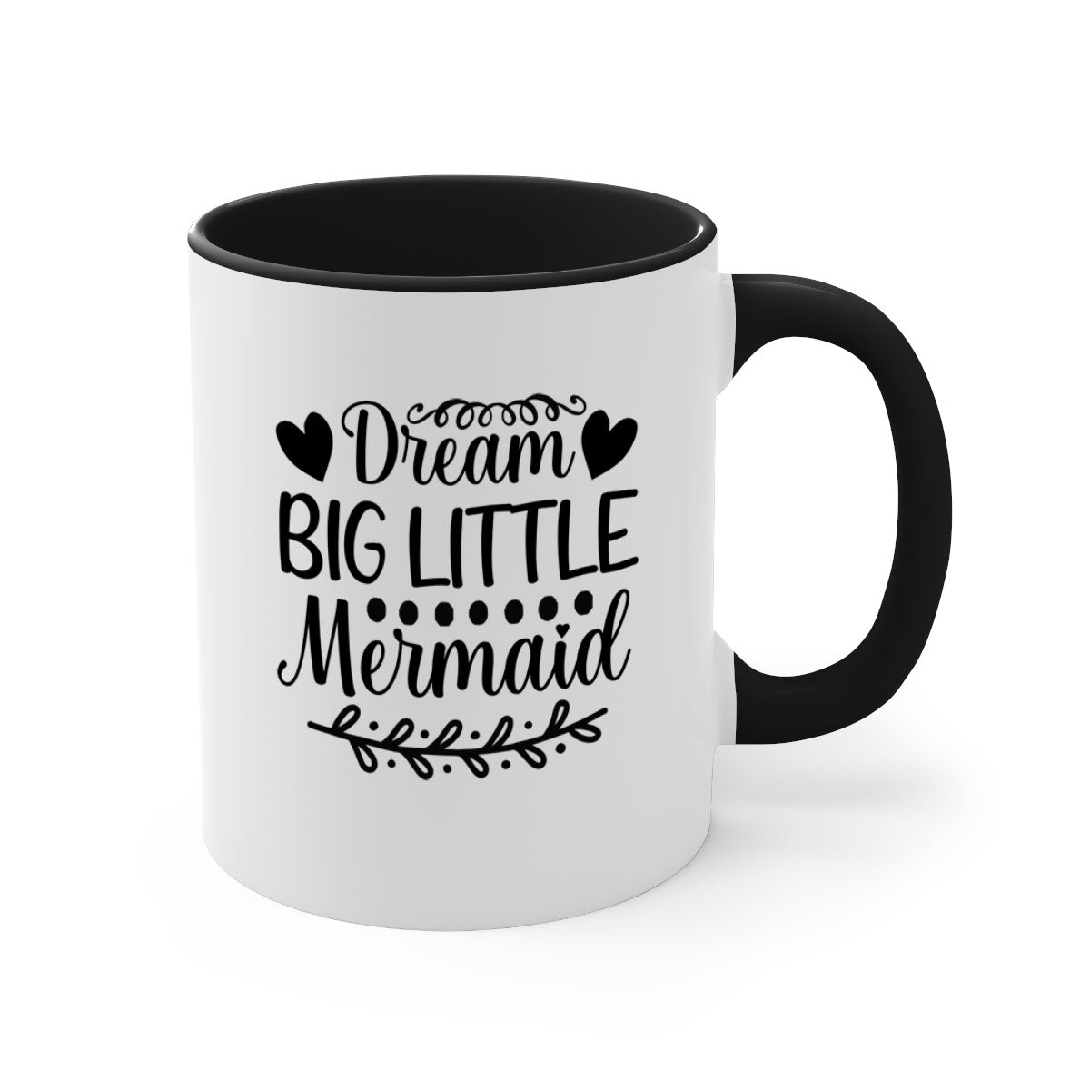 Dream Big Little Mermaid Mug with colorful handle and glossy finish, perfect for coffee and tea lovers.