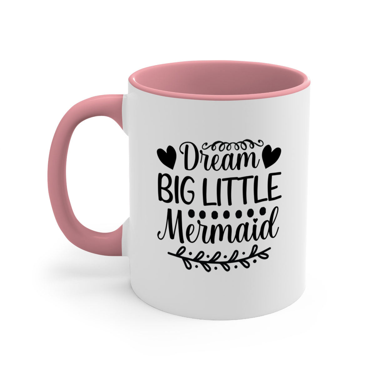 Dream Big Little Mermaid Mug with colorful handle and glossy finish, perfect for coffee and tea lovers.