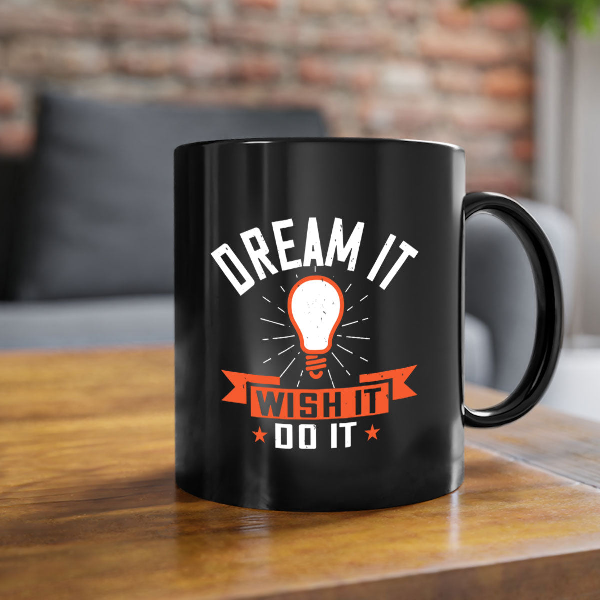 Dream it Wish it Do it Style 41# Mug with a glossy finish, featuring a colored handle and interior, available in multiple colors.