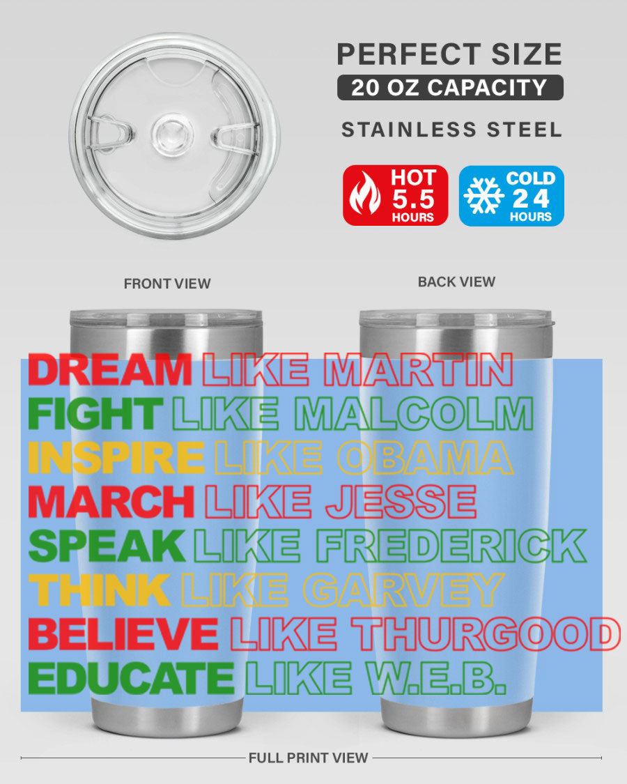 Dream Like Martin 165# Cotton Tank featuring stylish black words and phrases on a soft cotton fabric.