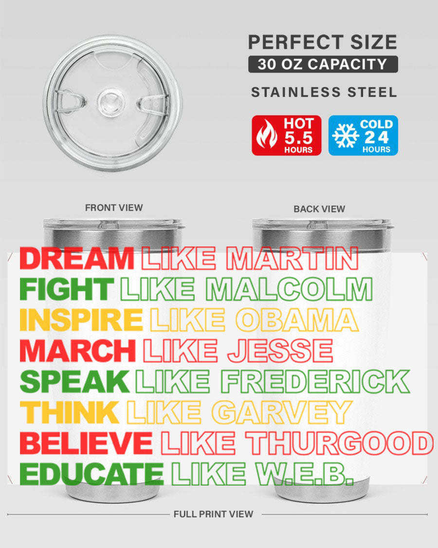 Dream Like Martin 165# Cotton Tank featuring stylish black words and phrases on a soft cotton fabric.