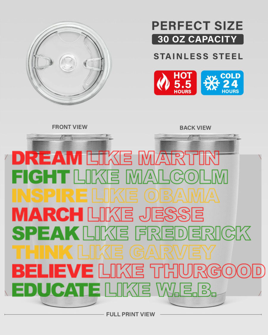 Dream Like Martin 165# Cotton Tank featuring stylish black words and phrases on a soft cotton fabric.