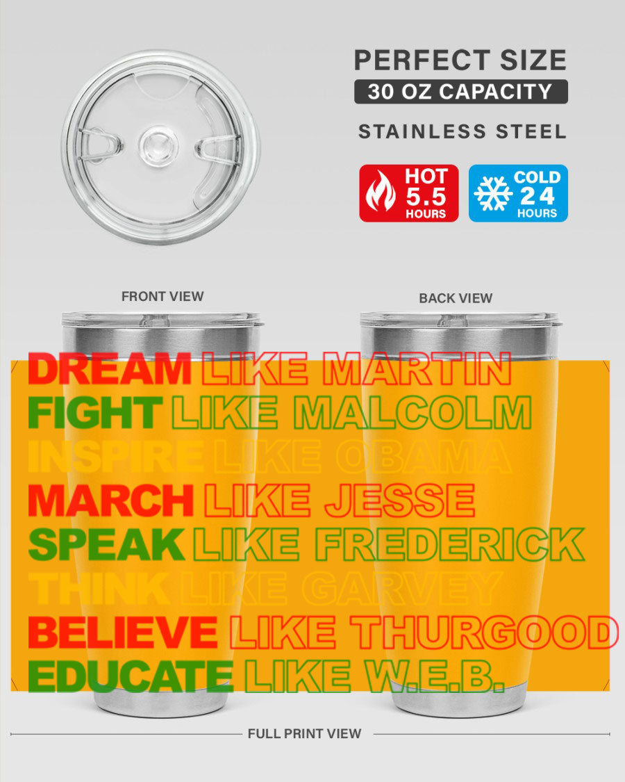 Dream Like Martin 165# Cotton Tank featuring stylish black words and phrases on a soft cotton fabric.