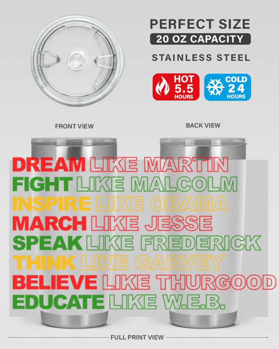 Dream Like Martin 165# Cotton Tank featuring stylish black words and phrases on a soft cotton fabric.