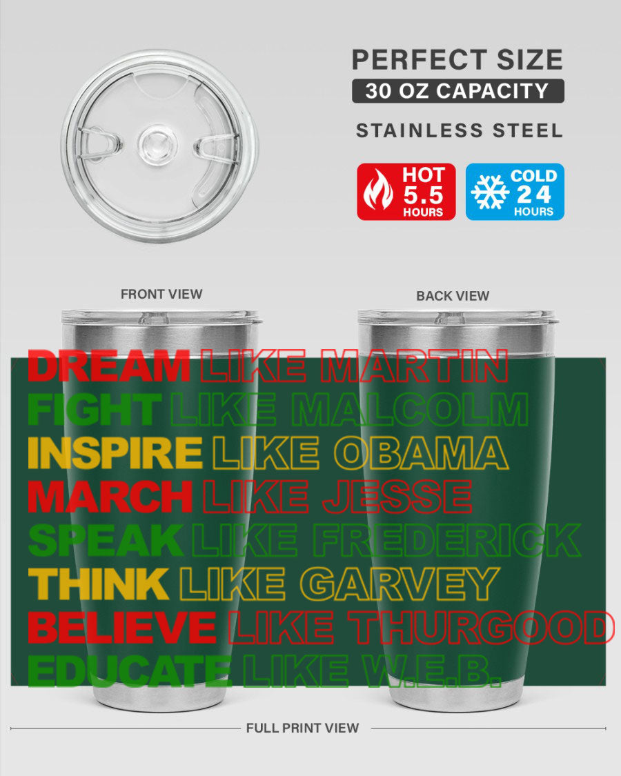 Dream Like Martin 165# Cotton Tank featuring stylish black words and phrases on a soft cotton fabric.