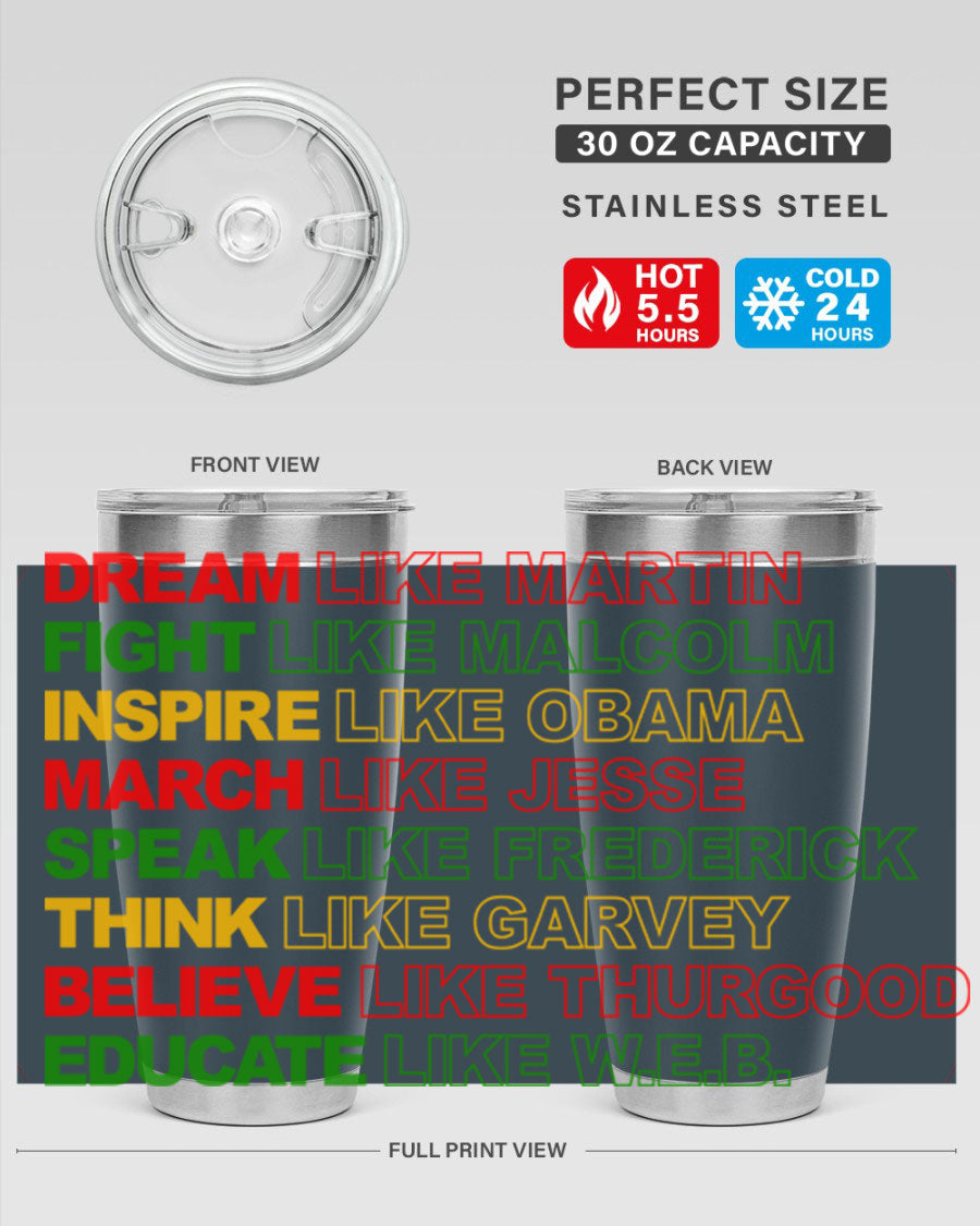 Dream Like Martin 165# Cotton Tank featuring stylish black words and phrases on a soft cotton fabric.