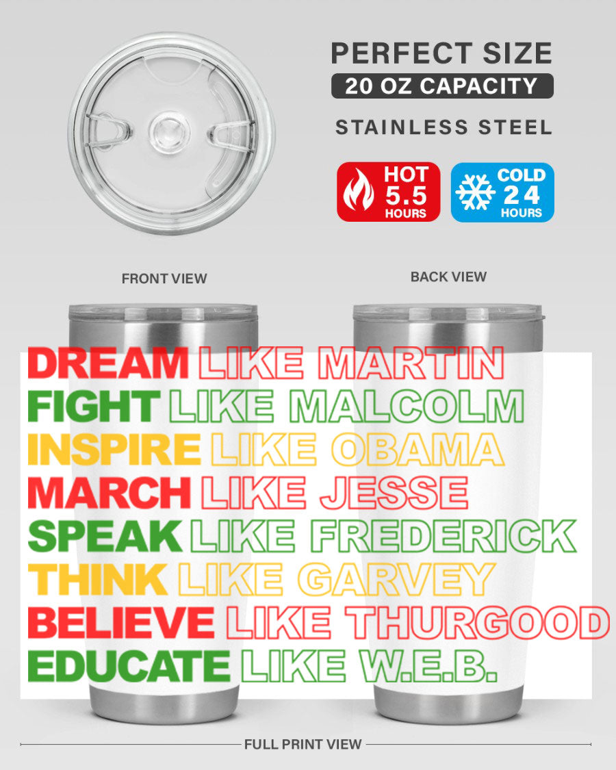 Dream Like Martin 165# Cotton Tank featuring stylish black words and phrases on a soft cotton fabric.