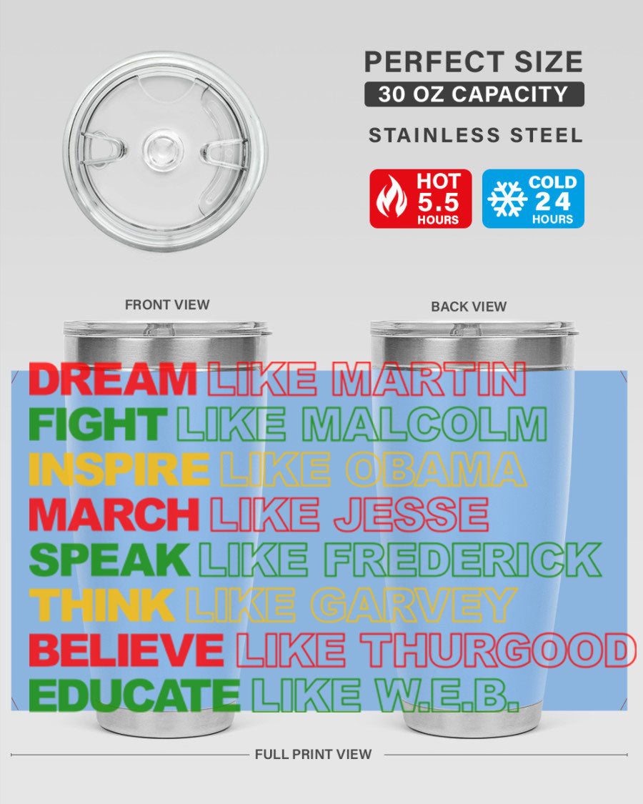 Dream Like Martin 165# Cotton Tank featuring stylish black words and phrases on a soft cotton fabric.