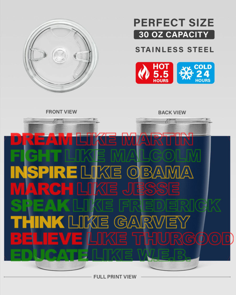 Dream Like Martin 165# Cotton Tank featuring stylish black words and phrases on a soft cotton fabric.