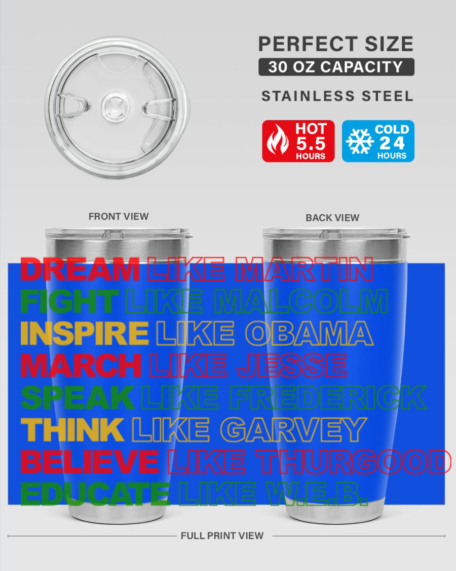 Dream Like Martin 165# Cotton Tank featuring stylish black words and phrases on a soft cotton fabric.