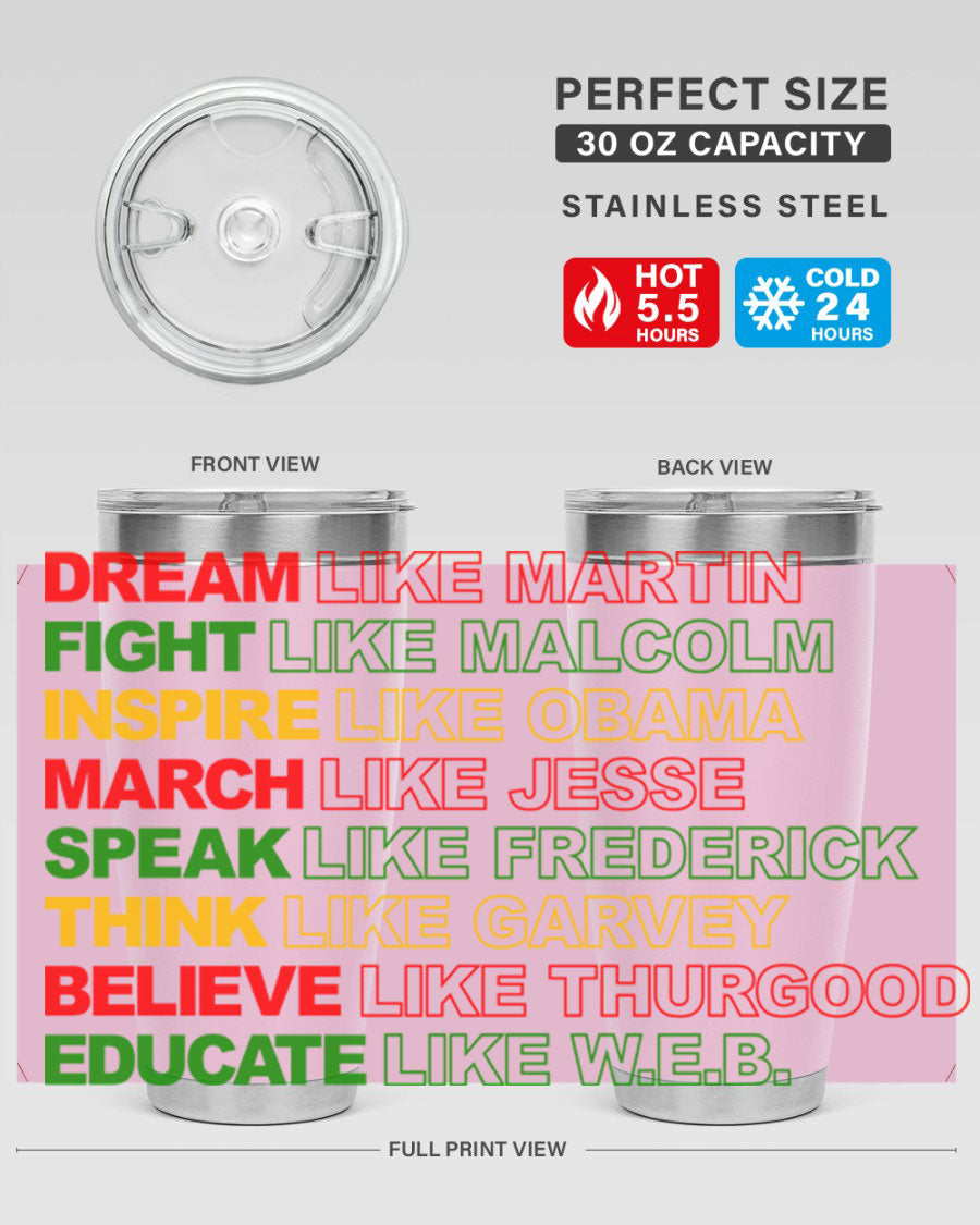 Dream Like Martin 165# Cotton Tank featuring stylish black words and phrases on a soft cotton fabric.