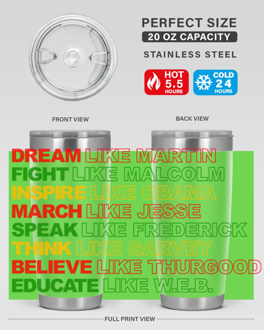 Dream Like Martin 165# Cotton Tank featuring stylish black words and phrases on a soft cotton fabric.