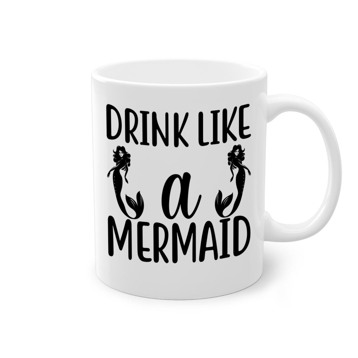 Colorful Drink like a mermaid Mug with glossy finish and easy-grip handle, available in multiple colors.