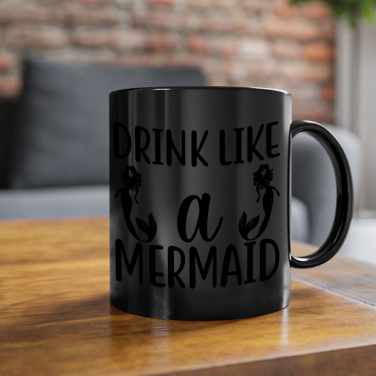 Colorful Drink like a mermaid Mug with glossy finish and easy-grip handle, available in multiple colors.