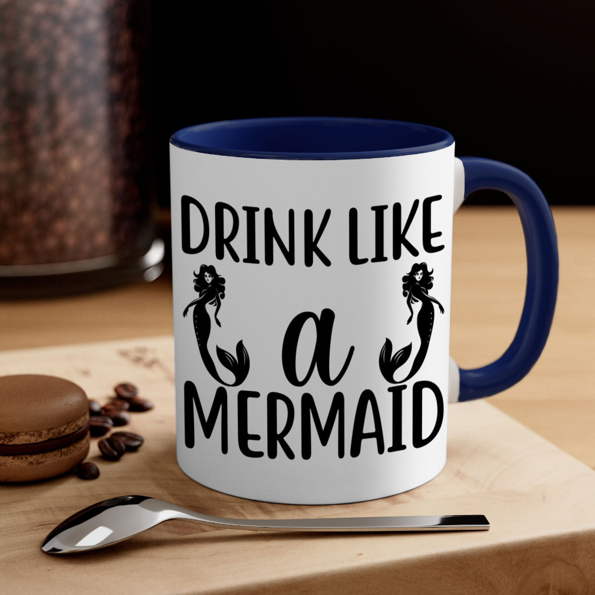 Colorful Drink like a mermaid Mug with glossy finish and easy-grip handle, available in multiple colors.