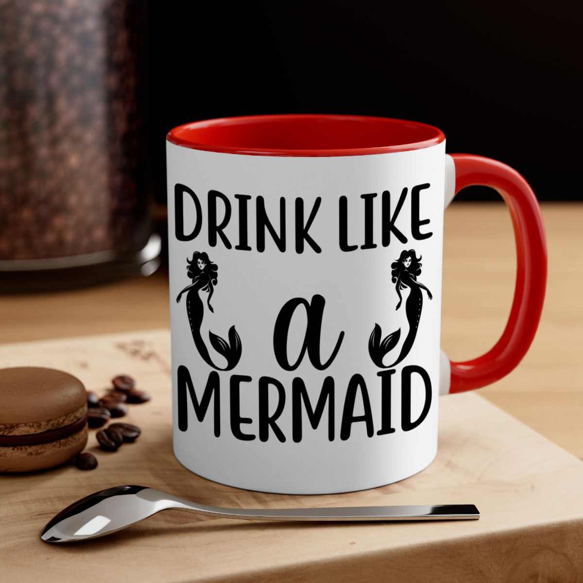 Colorful Drink like a mermaid Mug with glossy finish and easy-grip handle, available in multiple colors.