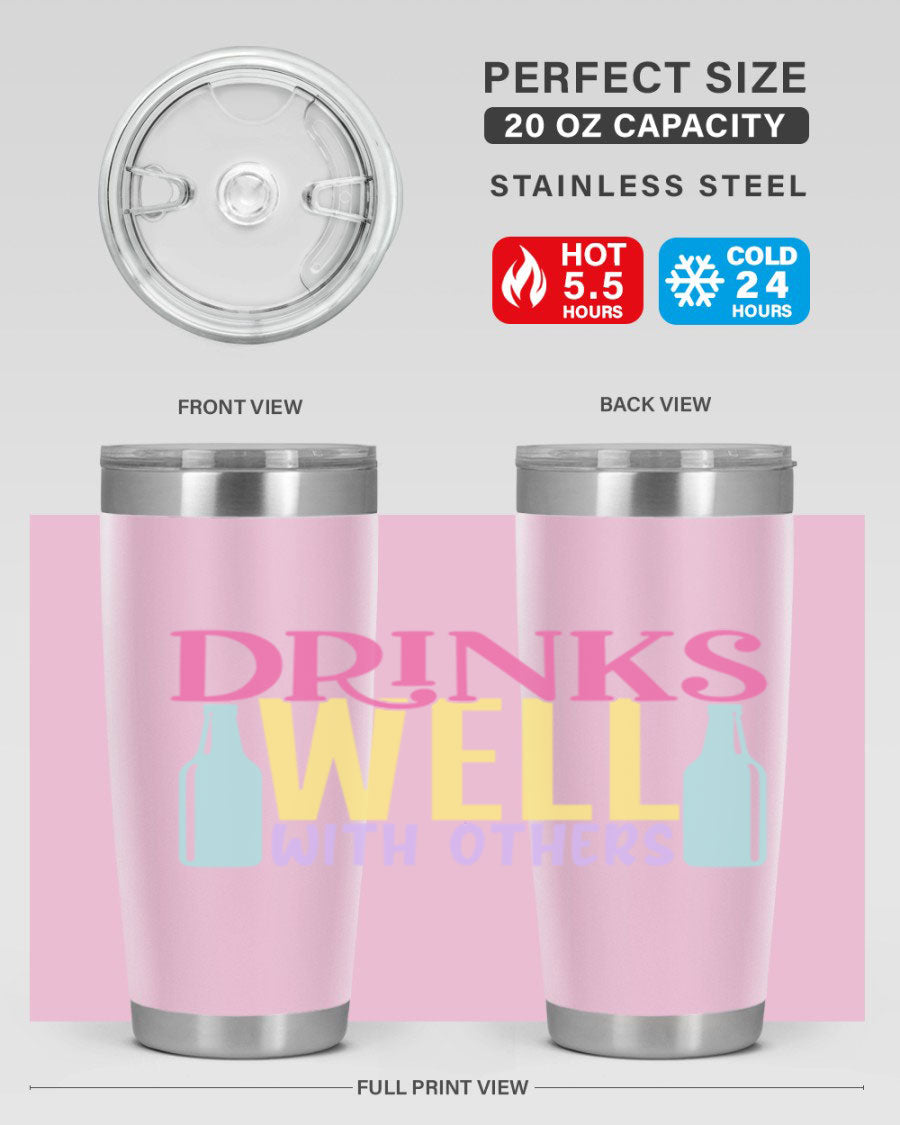 Drinks Well With Others 129# Beer Tumbler in stainless steel with a sleek design, showcasing its double wall vacuum insulation.