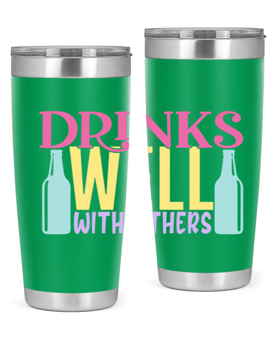 Drinks Well With Others 129# Beer Tumbler in stainless steel with a sleek design, showcasing its double wall vacuum insulation.