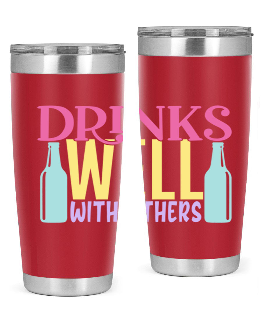 Drinks Well With Others 129# Beer Tumbler in stainless steel with a sleek design, showcasing its double wall vacuum insulation.