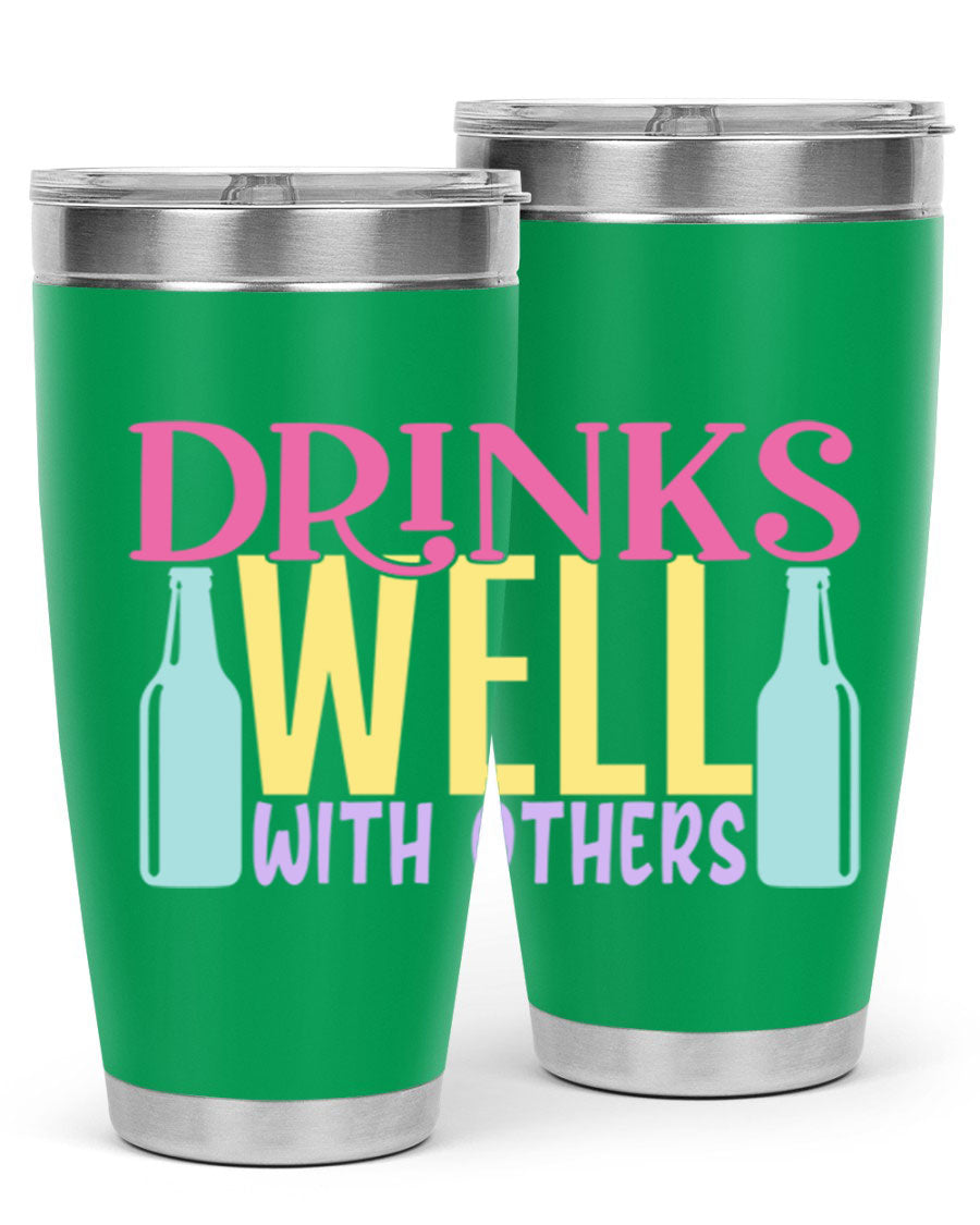 Drinks Well With Others 129# Beer Tumbler in stainless steel with a sleek design, showcasing its double wall vacuum insulation.