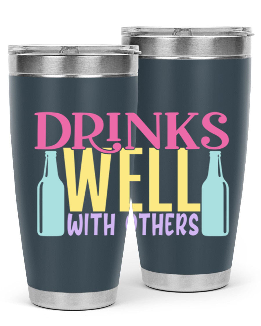 Drinks Well With Others 129# Beer Tumbler in stainless steel with a sleek design, showcasing its double wall vacuum insulation.
