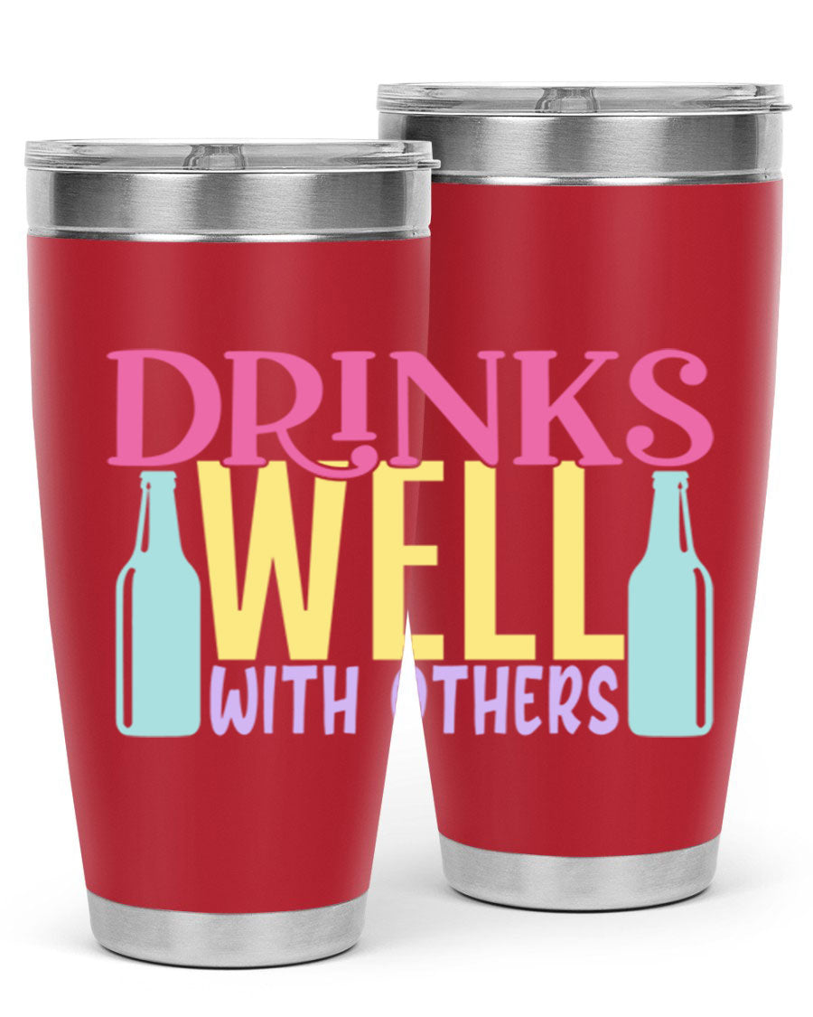 Drinks Well With Others 129# Beer Tumbler in stainless steel with a sleek design, showcasing its double wall vacuum insulation.