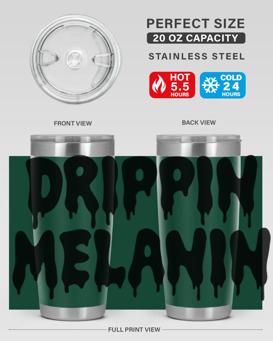 drippinmelanin 160# Cotton Tank featuring bold black words and phrases, showcasing a stylish and comfortable design.