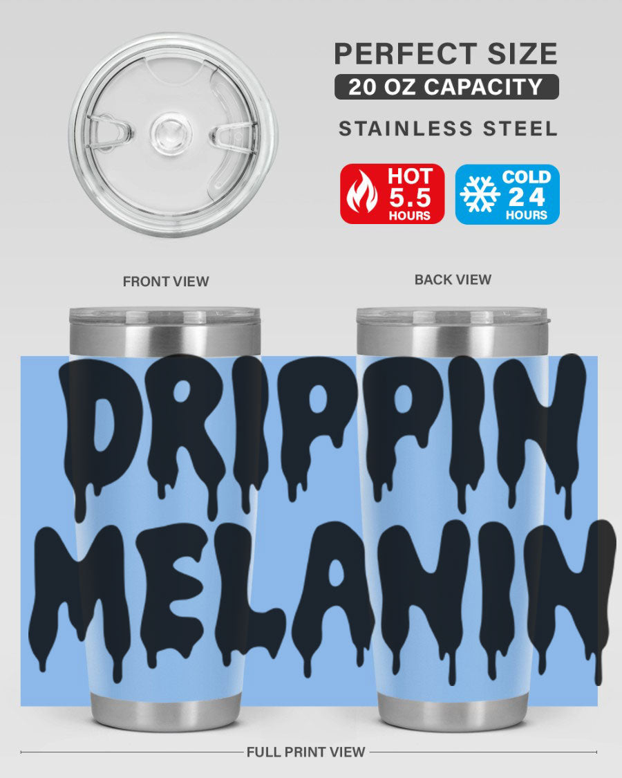 drippinmelanin 160# Cotton Tank featuring bold black words and phrases, showcasing a stylish and comfortable design.