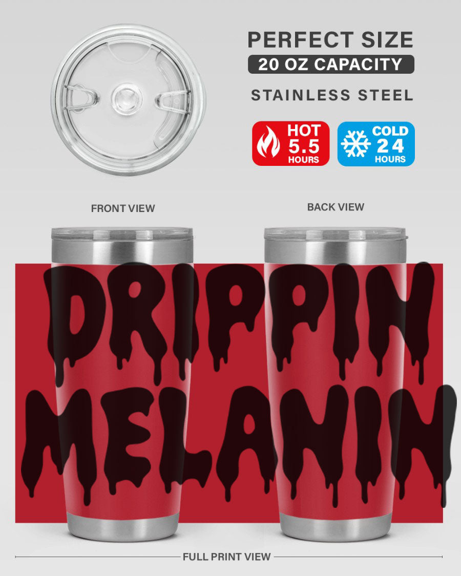 drippinmelanin 160# Cotton Tank featuring bold black words and phrases, showcasing a stylish and comfortable design.