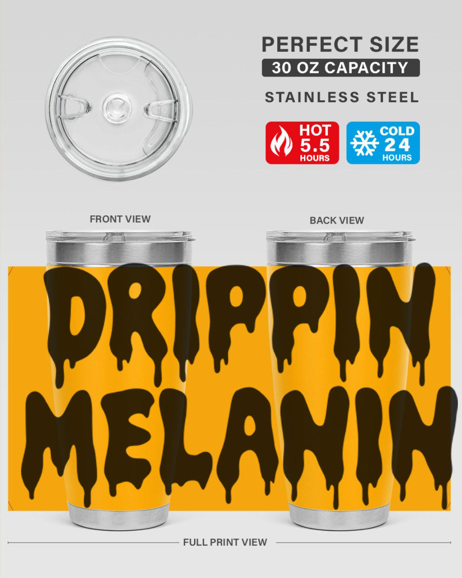 drippinmelanin 160# Cotton Tank featuring bold black words and phrases, showcasing a stylish and comfortable design.