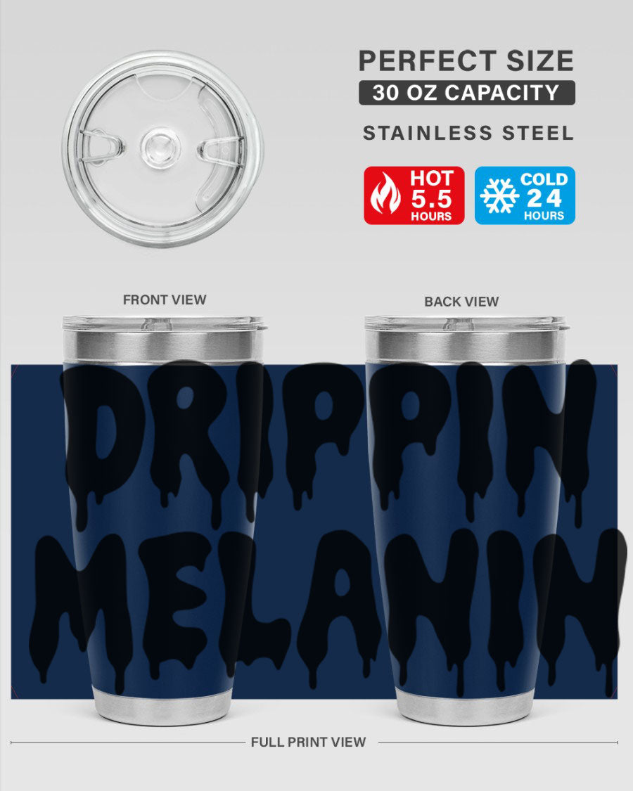 drippinmelanin 160# Cotton Tank featuring bold black words and phrases, showcasing a stylish and comfortable design.