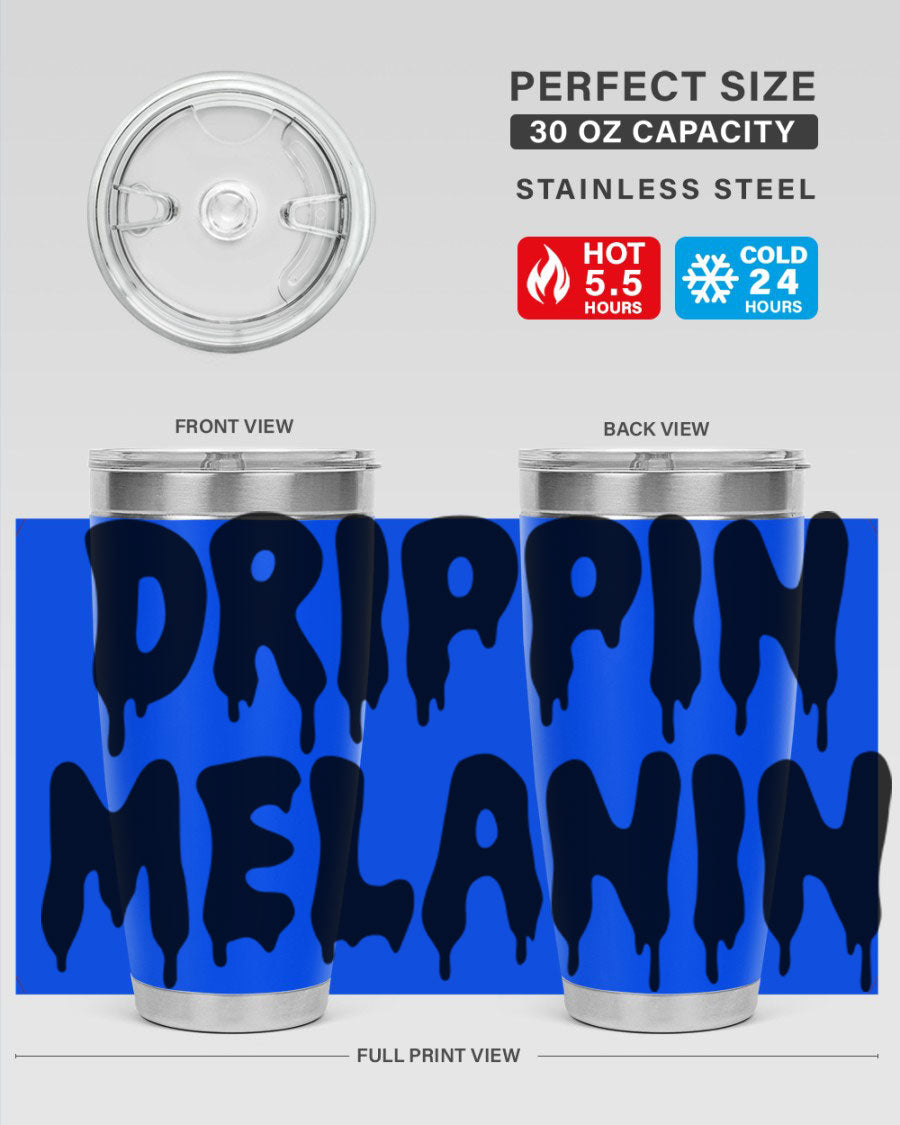 drippinmelanin 160# Cotton Tank featuring bold black words and phrases, showcasing a stylish and comfortable design.