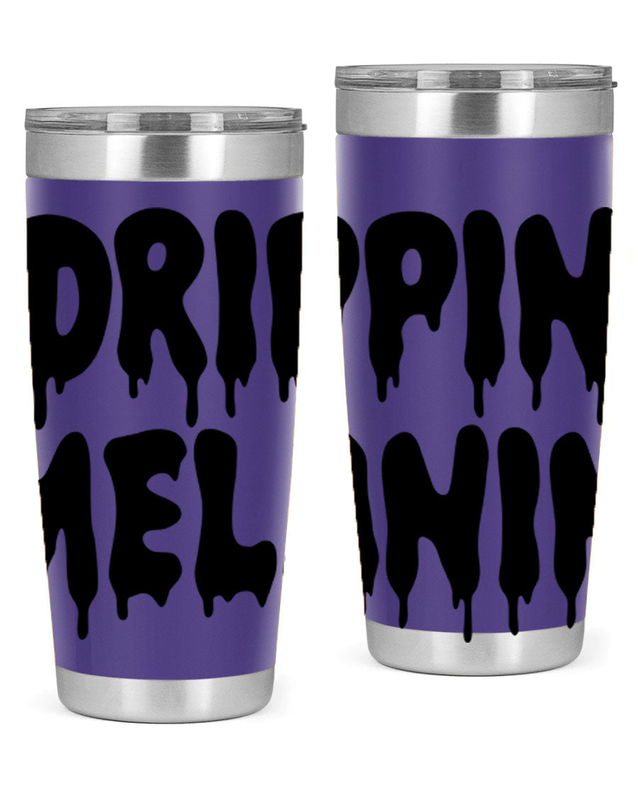 drippinmelanin 160# Cotton Tank featuring bold black words and phrases, showcasing a stylish and comfortable design.