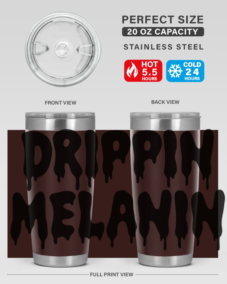 drippinmelanin 160# Cotton Tank featuring bold black words and phrases, showcasing a stylish and comfortable design.