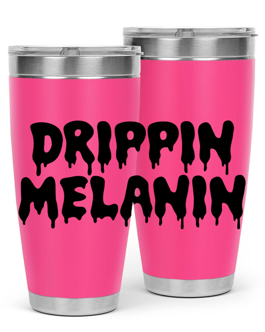 drippinmelanin 160# Cotton Tank featuring bold black words and phrases, showcasing a stylish and comfortable design.