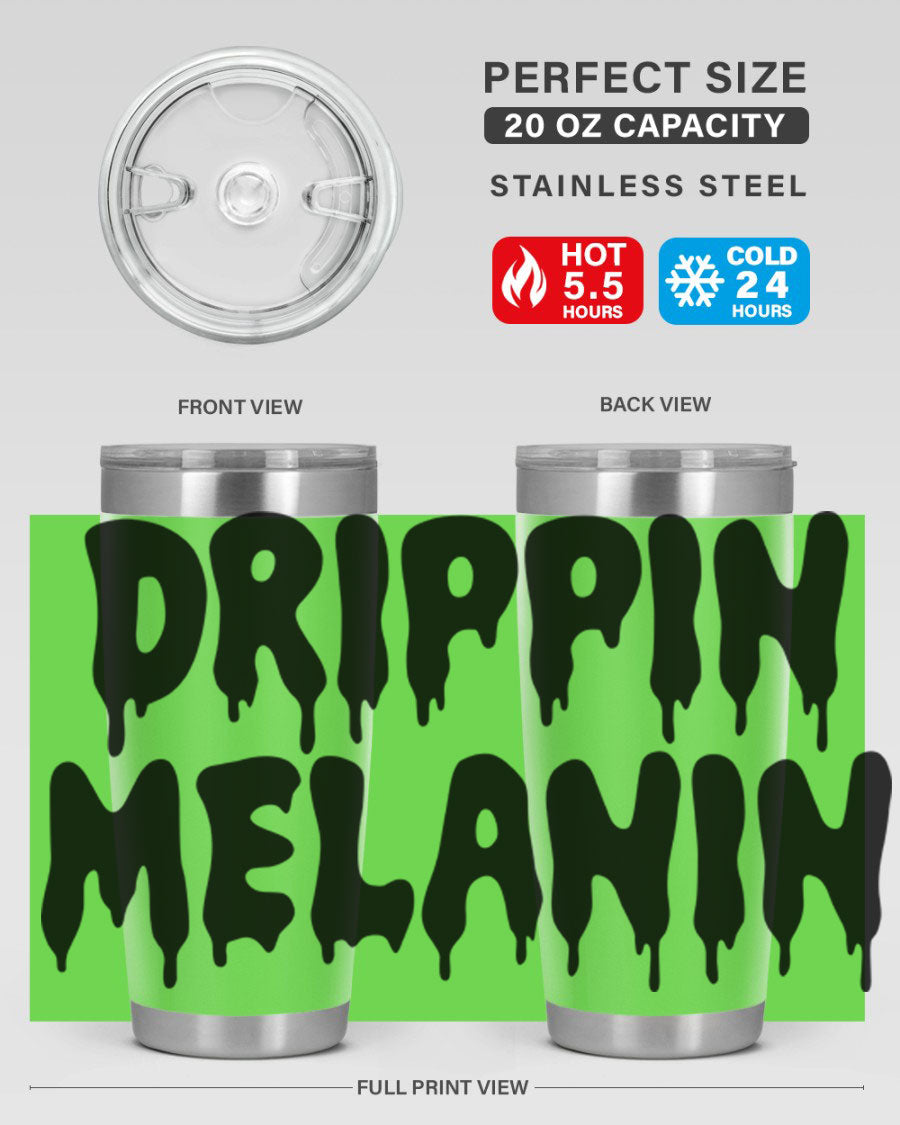 drippinmelanin 160# Cotton Tank featuring bold black words and phrases, showcasing a stylish and comfortable design.