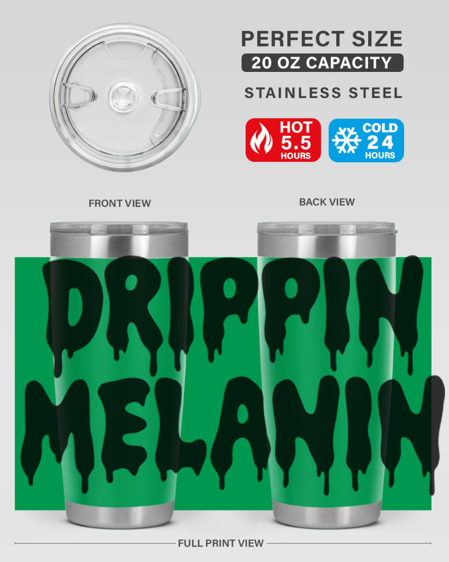 drippinmelanin 160# Cotton Tank featuring bold black words and phrases, showcasing a stylish and comfortable design.