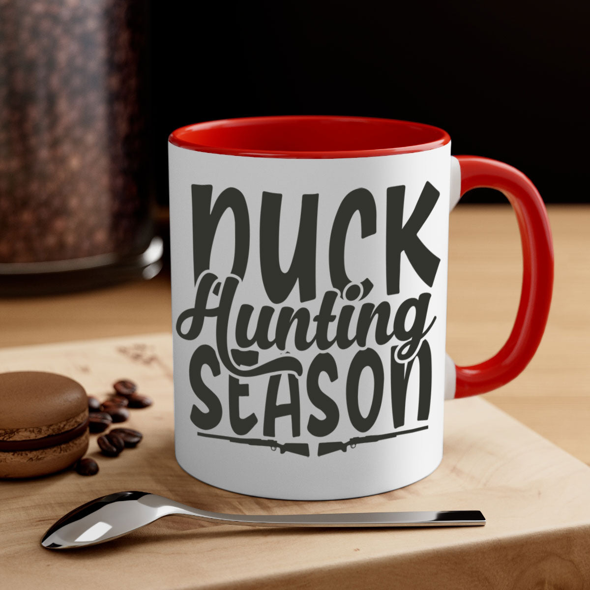 Duck Hunting Season 31# Mug with a glossy finish and colorful handle, perfect for coffee or tea lovers.