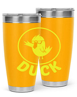 Duck Style 1# Tumbler in stainless steel with a sleek design, showcasing its double wall vacuum insulation and drink-thru lid.