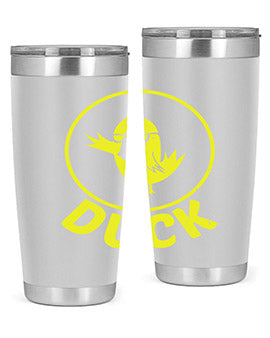 Duck Style 1# Tumbler in stainless steel with a sleek design, showcasing its double wall vacuum insulation and drink-thru lid.