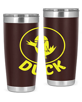 Duck Style 1# Tumbler in stainless steel with a sleek design, showcasing its double wall vacuum insulation and drink-thru lid.
