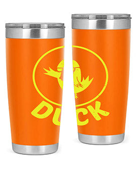 Duck Style 1# Tumbler in stainless steel with a sleek design, showcasing its double wall vacuum insulation and drink-thru lid.