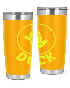 Duck Style 1# Tumbler in stainless steel with a sleek design, showcasing its double wall vacuum insulation and drink-thru lid.