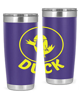 Duck Style 1# Tumbler in stainless steel with a sleek design, showcasing its double wall vacuum insulation and drink-thru lid.