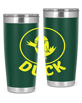 Duck Style 1# Tumbler in stainless steel with a sleek design, showcasing its double wall vacuum insulation and drink-thru lid.